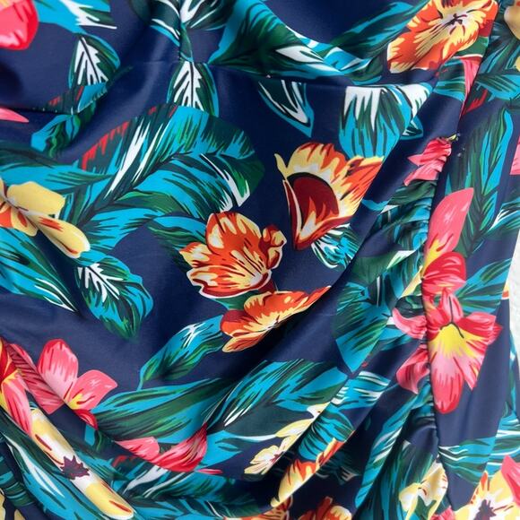 EKOUAER SWIM BLUE TROPICAL BLUE PRINT ONE PIECE WOMEN SWIMSUIT SIZE XL NEW - Picture 6 of 6